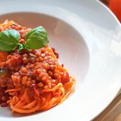 Vegane Linsen-Bolognese - Vino Culinario