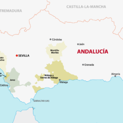 Andalusien Weinanbaugebiete - Karte - Vino Culinario
