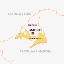 Karte Weinbaugebiet Madrid, Spanien Landkarte - Vino Culinario