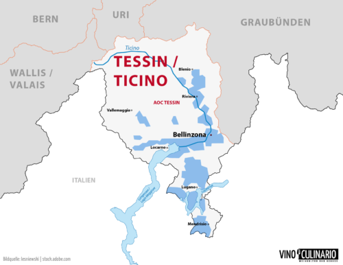 Weinbaugebiet Tessin, Ticino, Schweiz - Karte - Vino Culinario