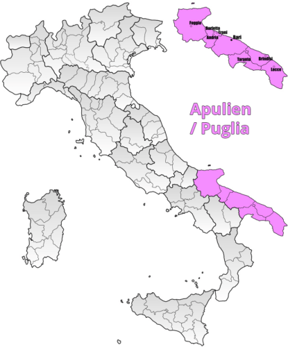 Weinbaugebiet Apulien / Puglia - Vino Culinario